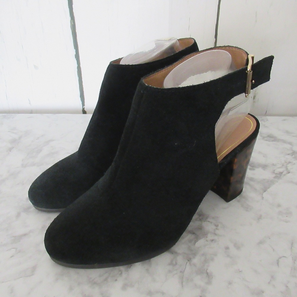 Vionic Booties 9 EU 41 Lacey Tortoise Black Suede Comfort Ankle Strap Boots